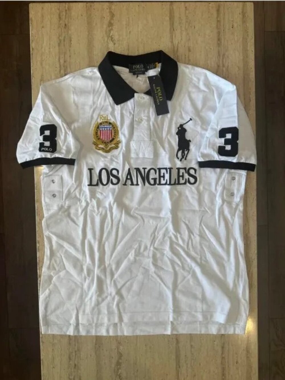 Vintage Polo Ralph Lauren #3 White Los Angeles Size X-Large